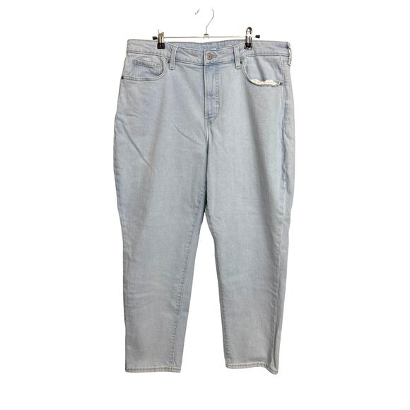 Old Navy O.G. Straight Jeans Womens 16 Light Blue Curvy Fit High Waisted - Picture 1 of 5